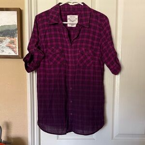 Sonoma Magenta Plaid Shirt
